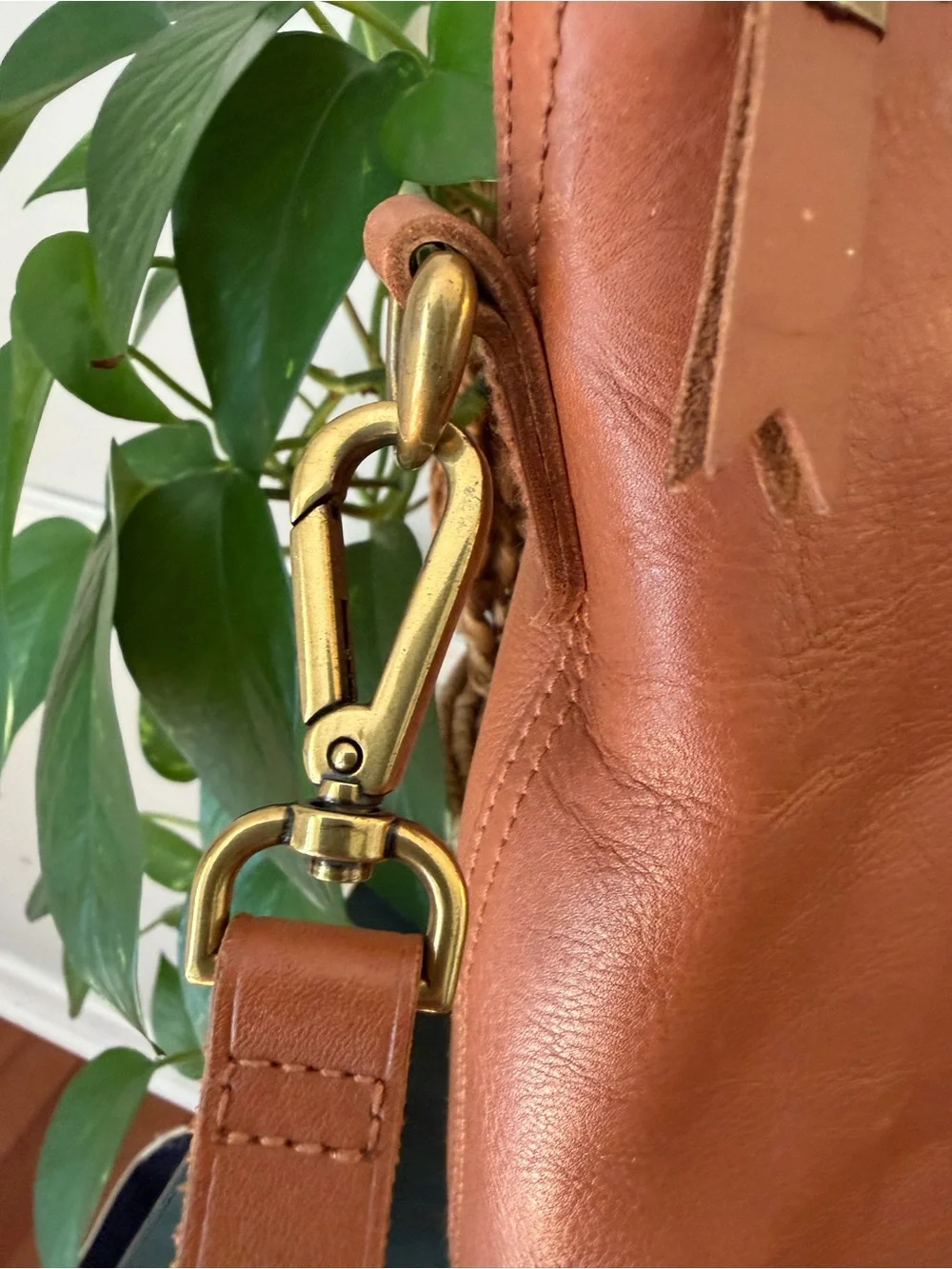 Madewell Zip Top Transport Carryall satchel in rich burnished leather